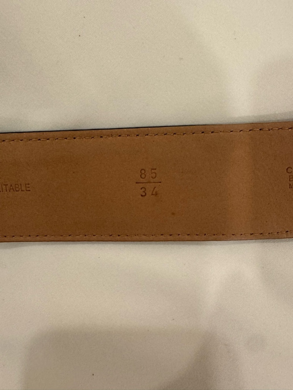 CHANEL Tan Leather Waist Belt with Embossed Logo - Picture 5 of 6